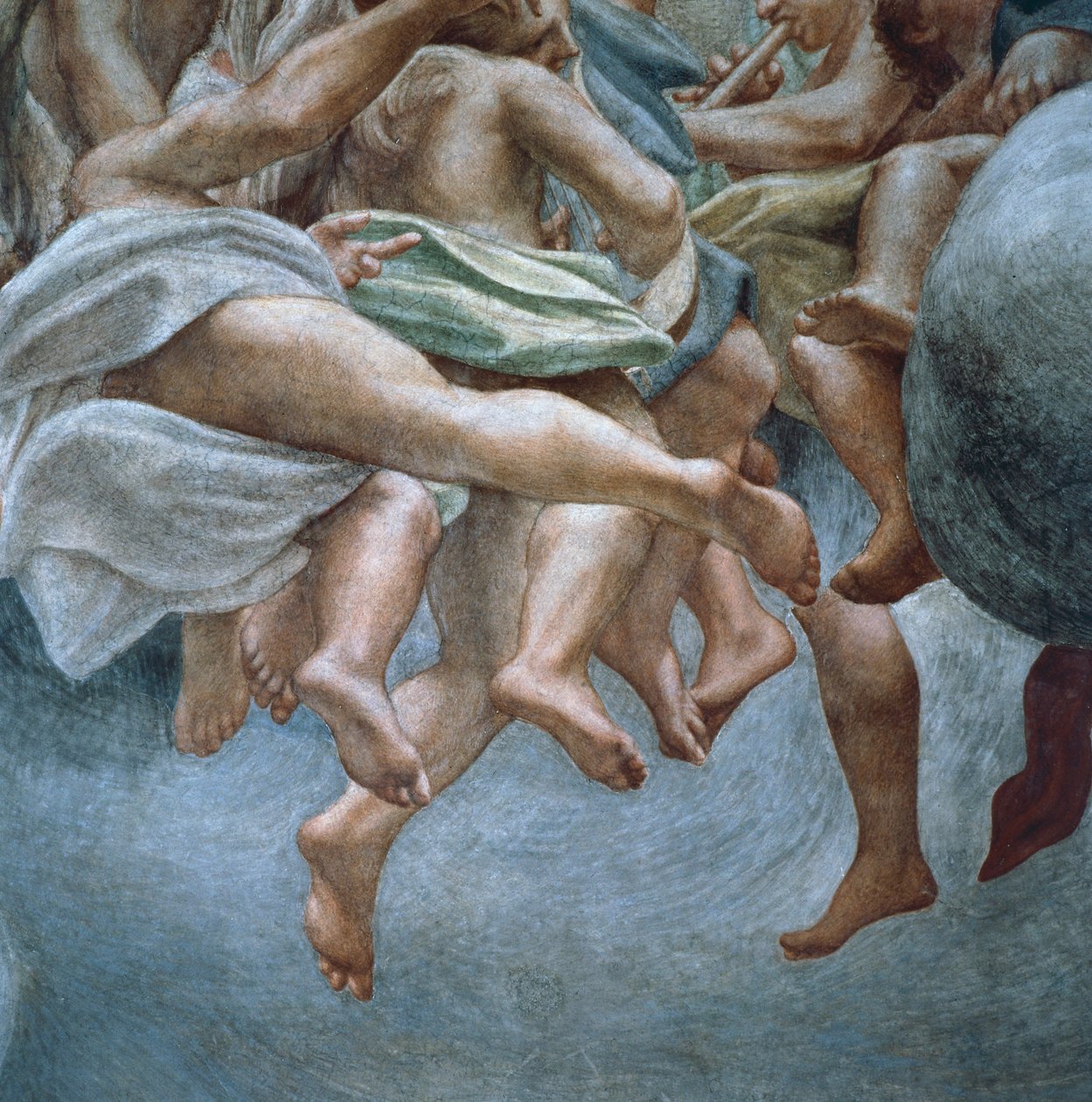 Andělé, detail fresky z části Abraham a Izák, z kopule parmské katedrály, autor Antonio Allegri da Correggio (1489-1534) od (c.1489-1534) Correggio