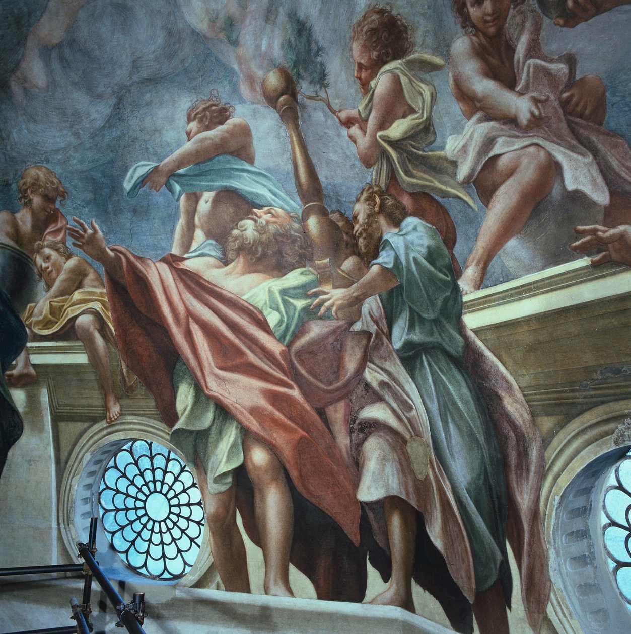 Apoštolové a mládež, Antonio Allegri Da Correggio (1489-1534), freska, katedrála dóm Parma, Itálie od (c.1489 1534) Correggio