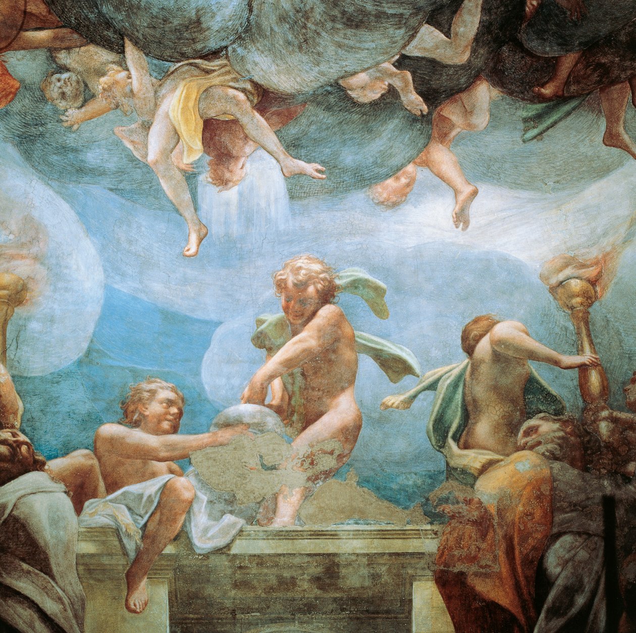 Ephebes na balkóně, detail z Nanebevzetí Panny Marie od (c.1489 1534) Correggio