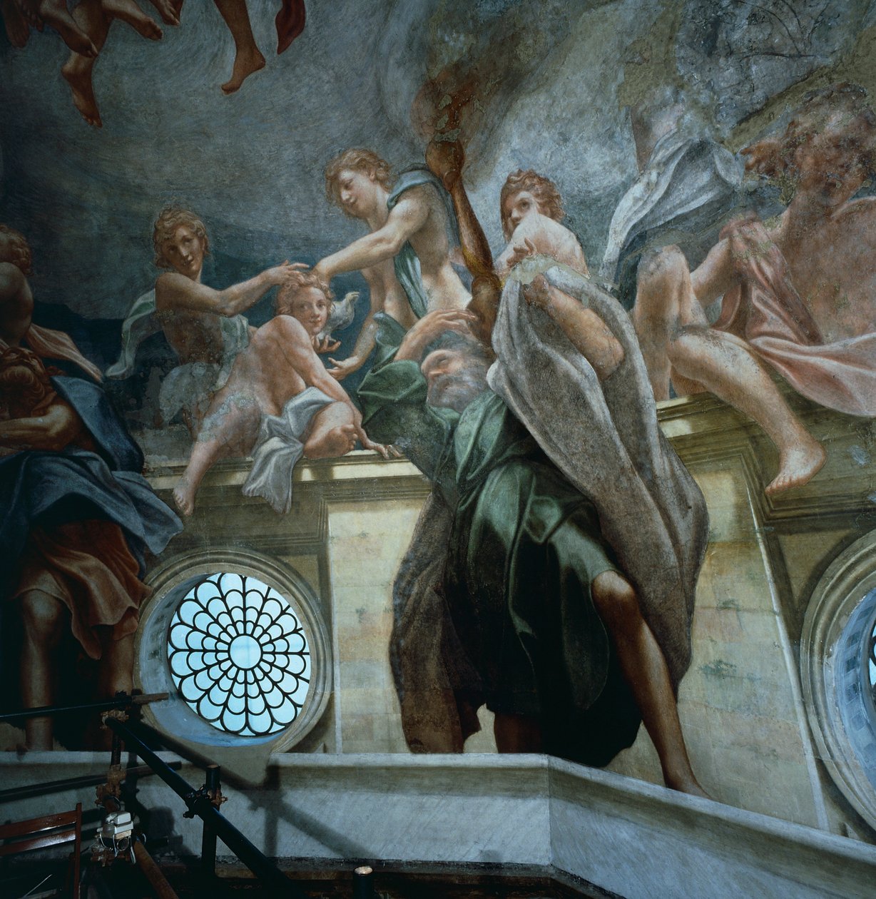 Postava apoštola, detail fresek kopule katedrály v Parmě, od Antonia Allegri Da Correggia (1489-1534) od (c.1489 1534) Correggio