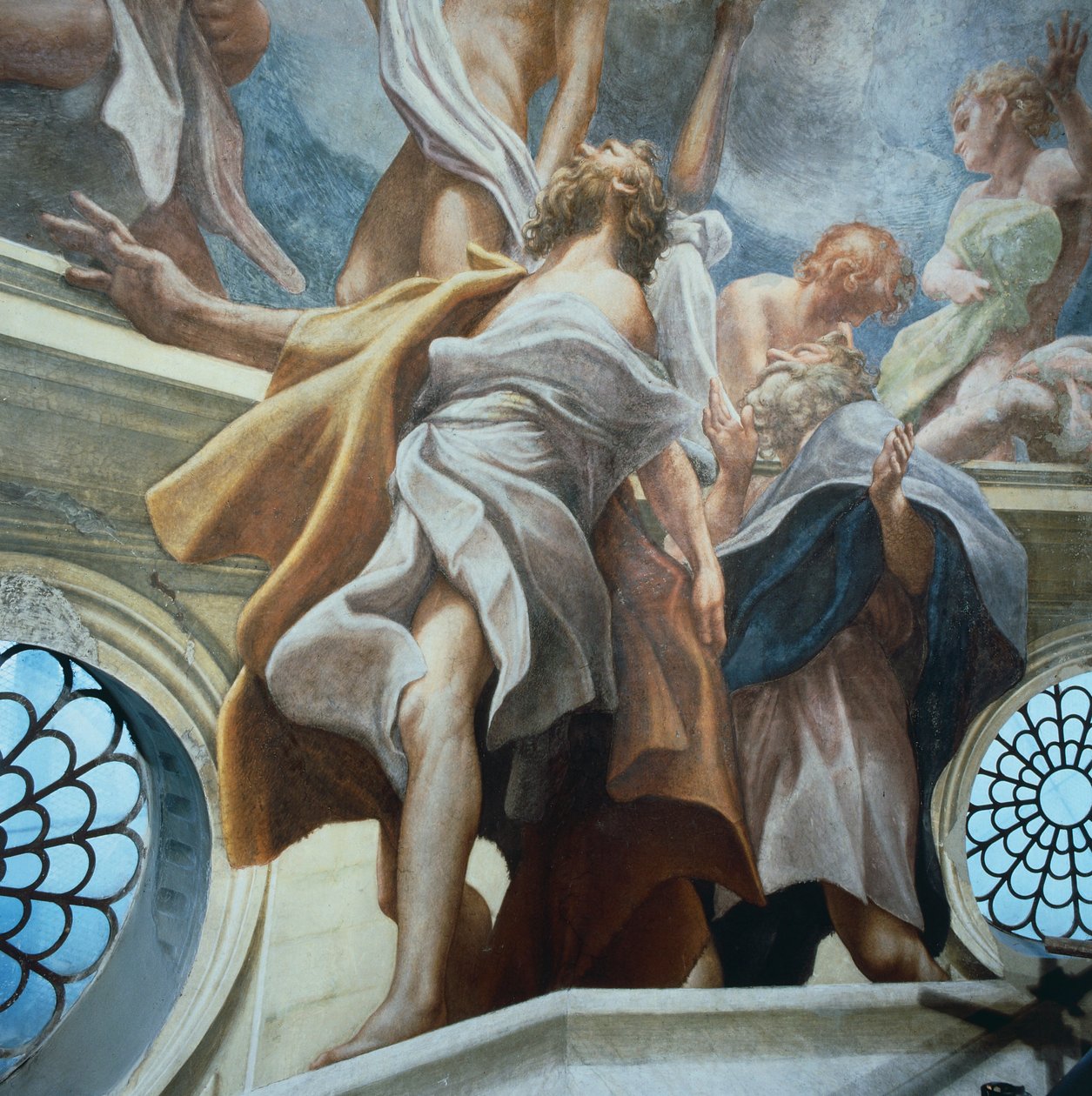 Postava apoštola, detail fresek kopule katedrály v Parmě, od Antonia Allegri Da Correggia (1489-1534) od (c.1489 1534) Correggio