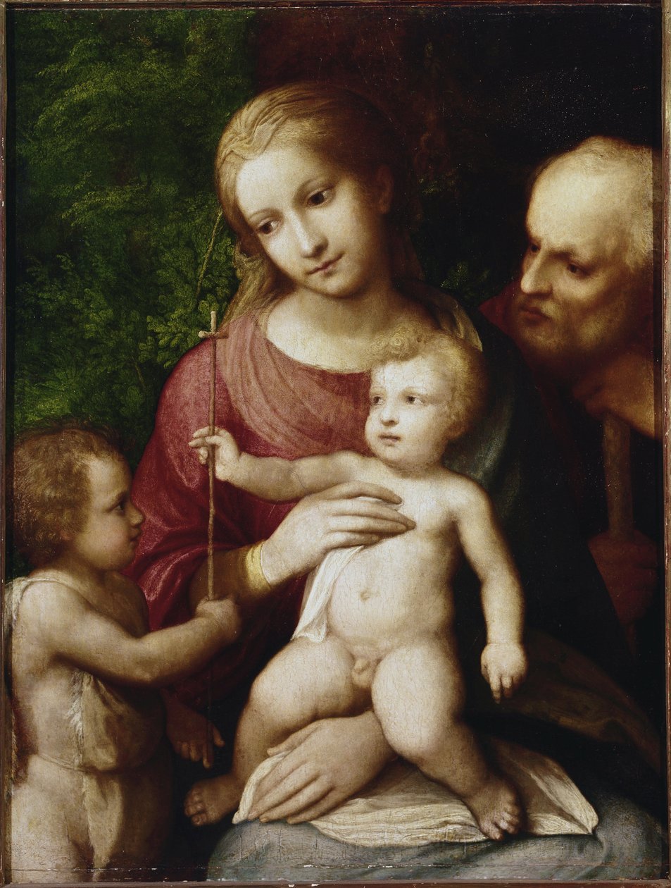 Svatá rodina se svatým Janem Křtitelem jako dítě (olej na topolové desce od (c.1489 1534) Correggio