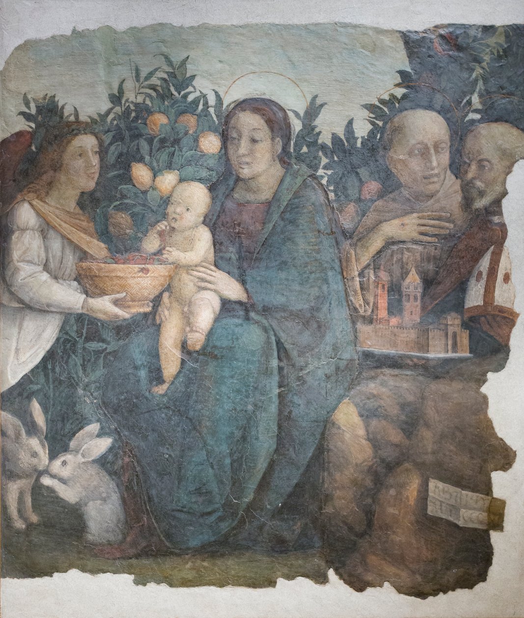 Madona s dítětem se svatým Františkem a Kvirinem, známá jako Madonna dei limoni od (c.1489 1534) Correggio