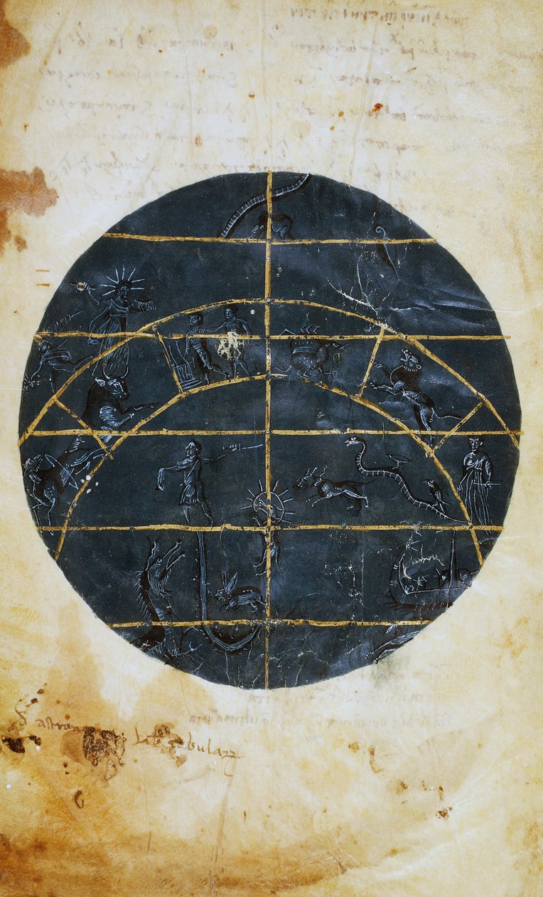 Severní nebeská polokoule, miniaturní, astronomická tabulka od Ptolemaia (asi 100-175), helénistická civilizace od (c.90-168)(after) Ptolemy