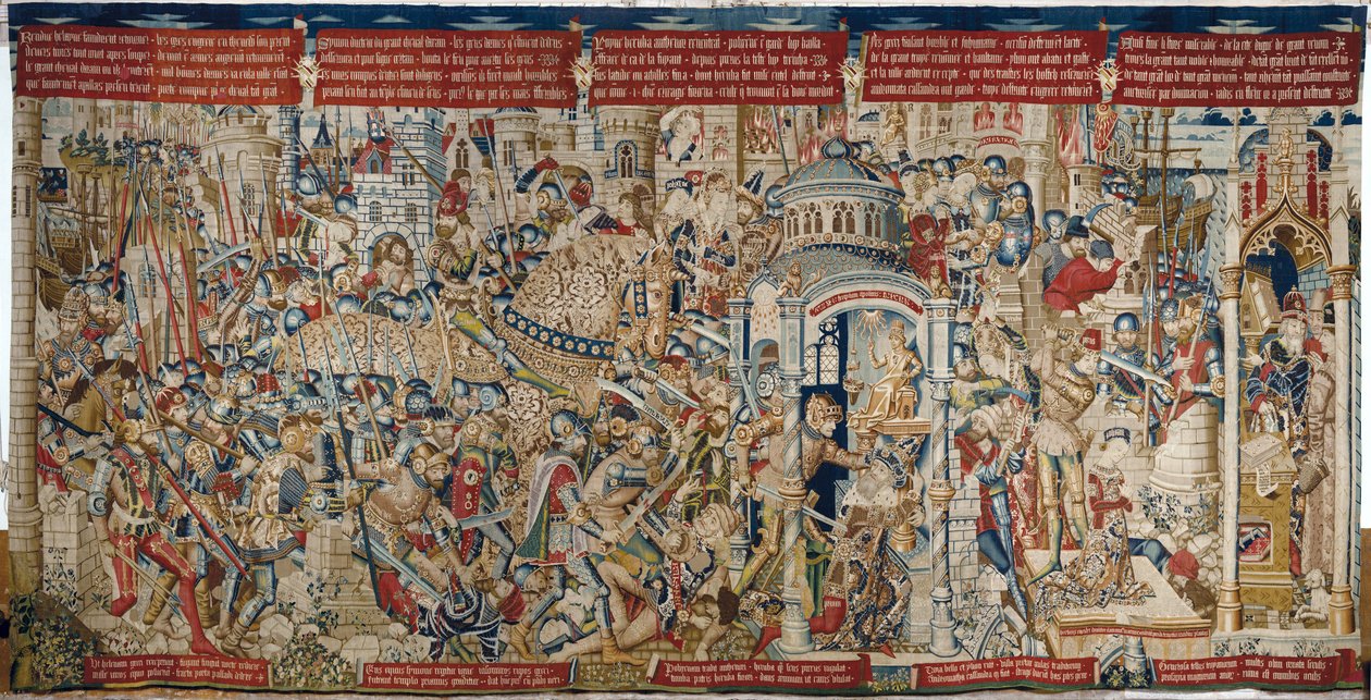 The Trojan War: The Destruction of Troy, c.1470 (tapisérie) od (fl.1450 75) Master of Coetivy