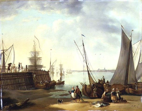 Nizozemská lodní scéna od (fl.1860) W.W.