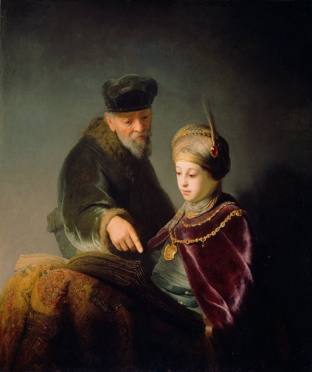 Mladý učenec a jeho učitel, c. 1629-30 (olej na plátně) od studio of Rembrandt Harmensz. van Rijn