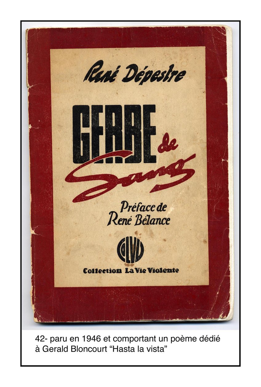 9744N – Plaketa od Rene Depestre vydaná v roce 1946 a obsahující báseň věnovanou Geraldu Bloncourtovi Hasta la vista 1946 od Unknown