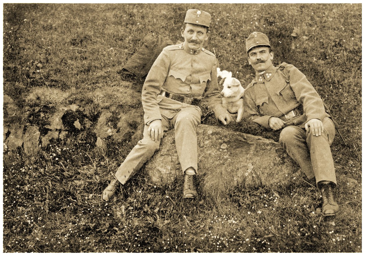 Rakouští vojáci se psem, 1914-18 od Unknown