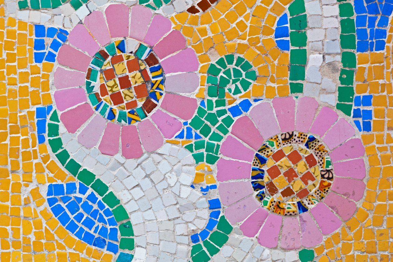 Barcelona, ​​Španělsko. Mozaikové práce na fasádě Palau de la Música Catalana. Modernistická budova od Lluíse Domènech i Montaner. Palác katalánské hudby. od Unknown
