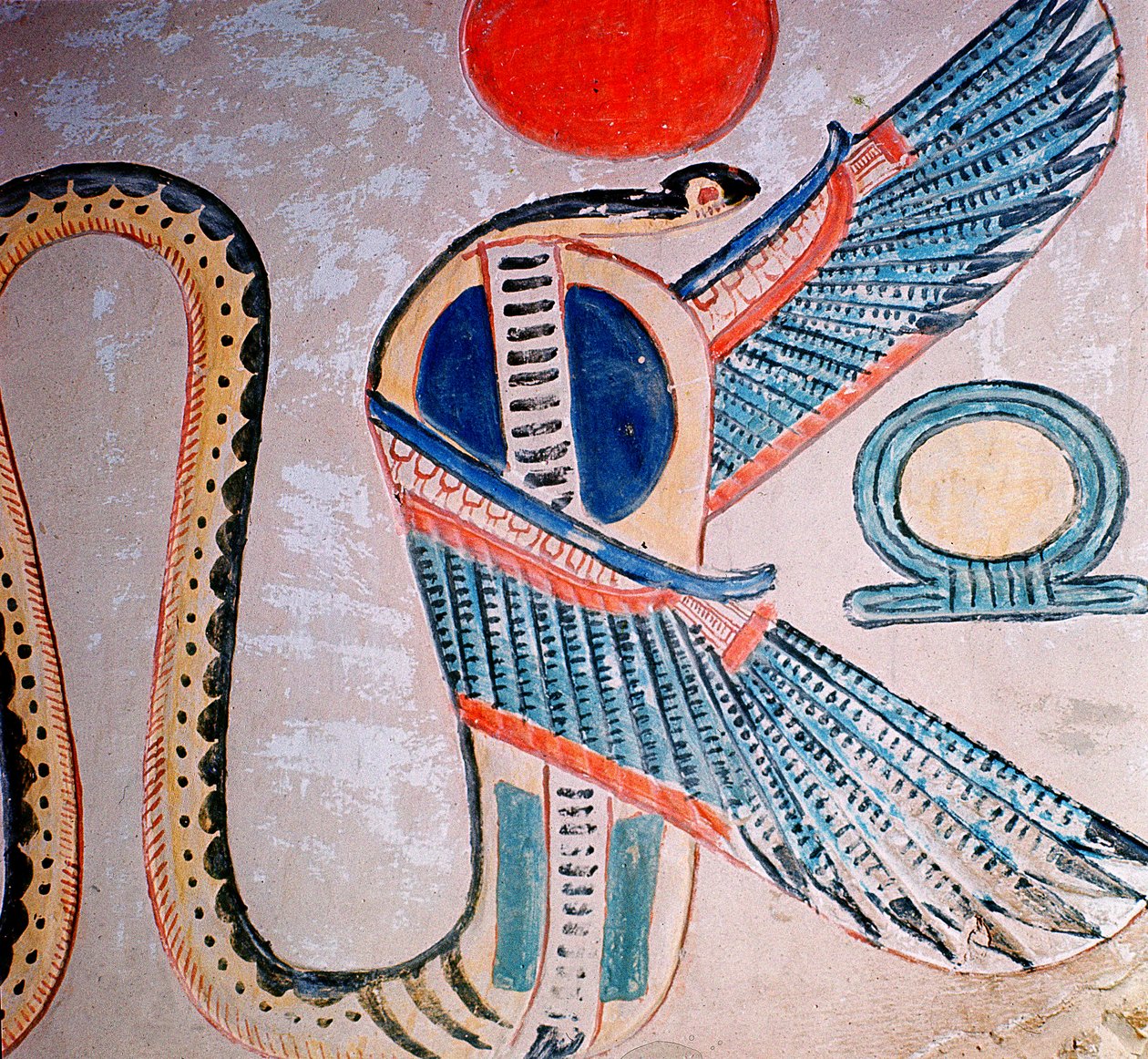 Bůh kobry, egyptský (nástěnná malba) od Unknown