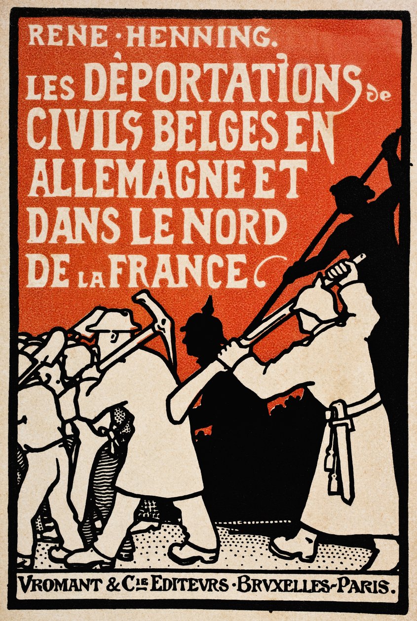 Obálka Deportations de Civils Belges v Německu a severní Francii od Rene Henning, publikoval Vromant et Cie, Brusel-Paříž, 1919 od Unknown