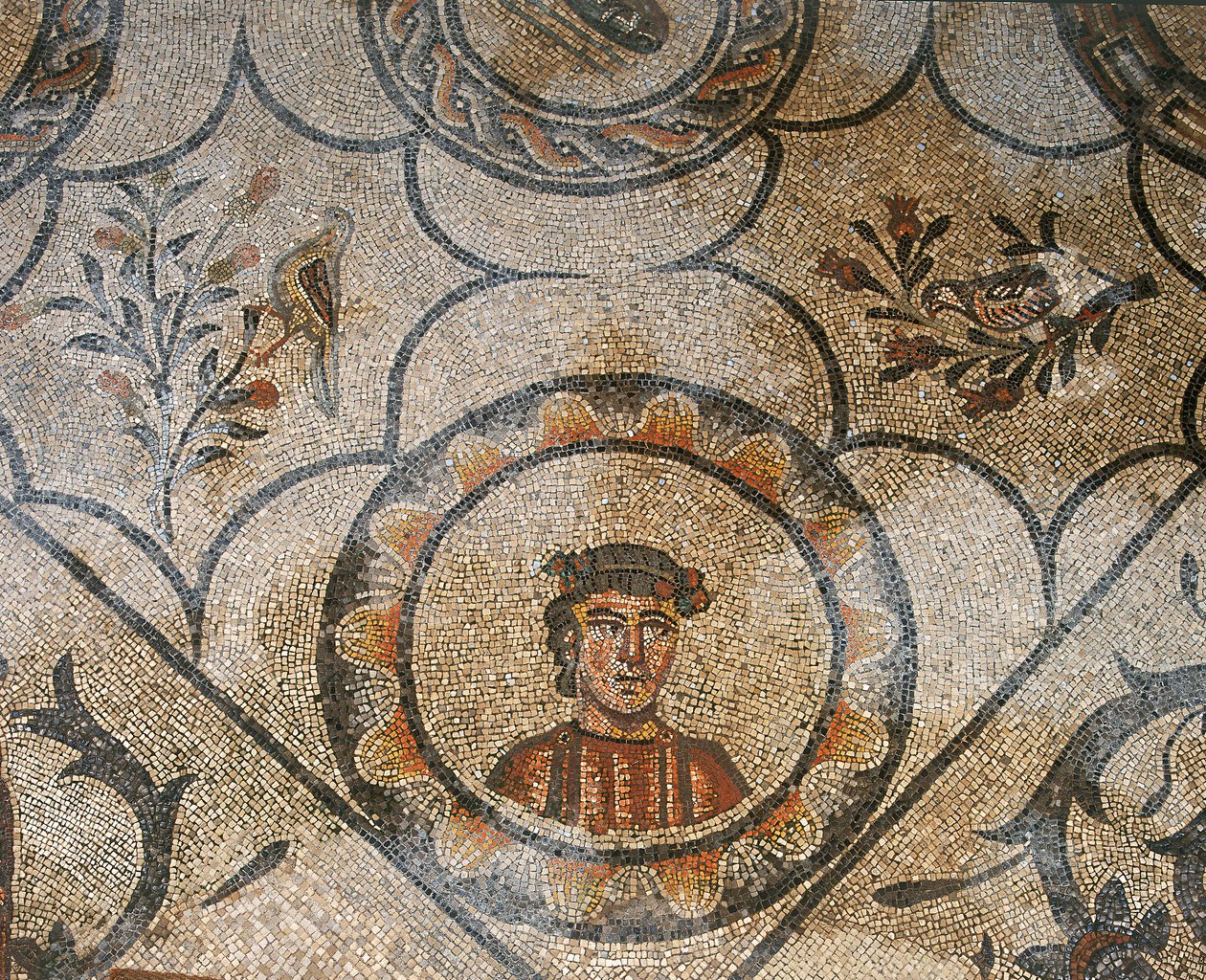 Detail podlahy raně křesťanské baziliky Aquileia, Udine od Unknown