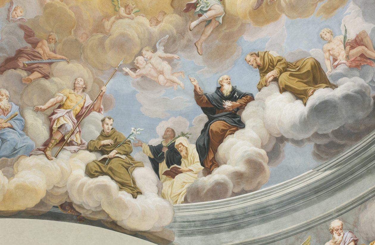 Detail kopule, kostel svatého Abbondia, Mezzegra, Como, Lombardie, Itálie od Unknown