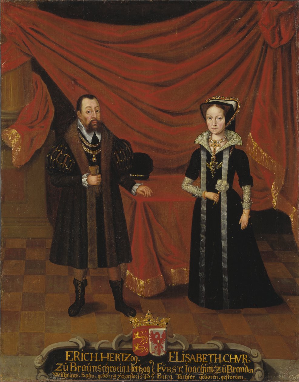 vévoda Erik I. z Brunswick-Calenbergu a jeho druhá manželka Alžběta, princezna Braniborská, kolem roku 1530 od Unknown