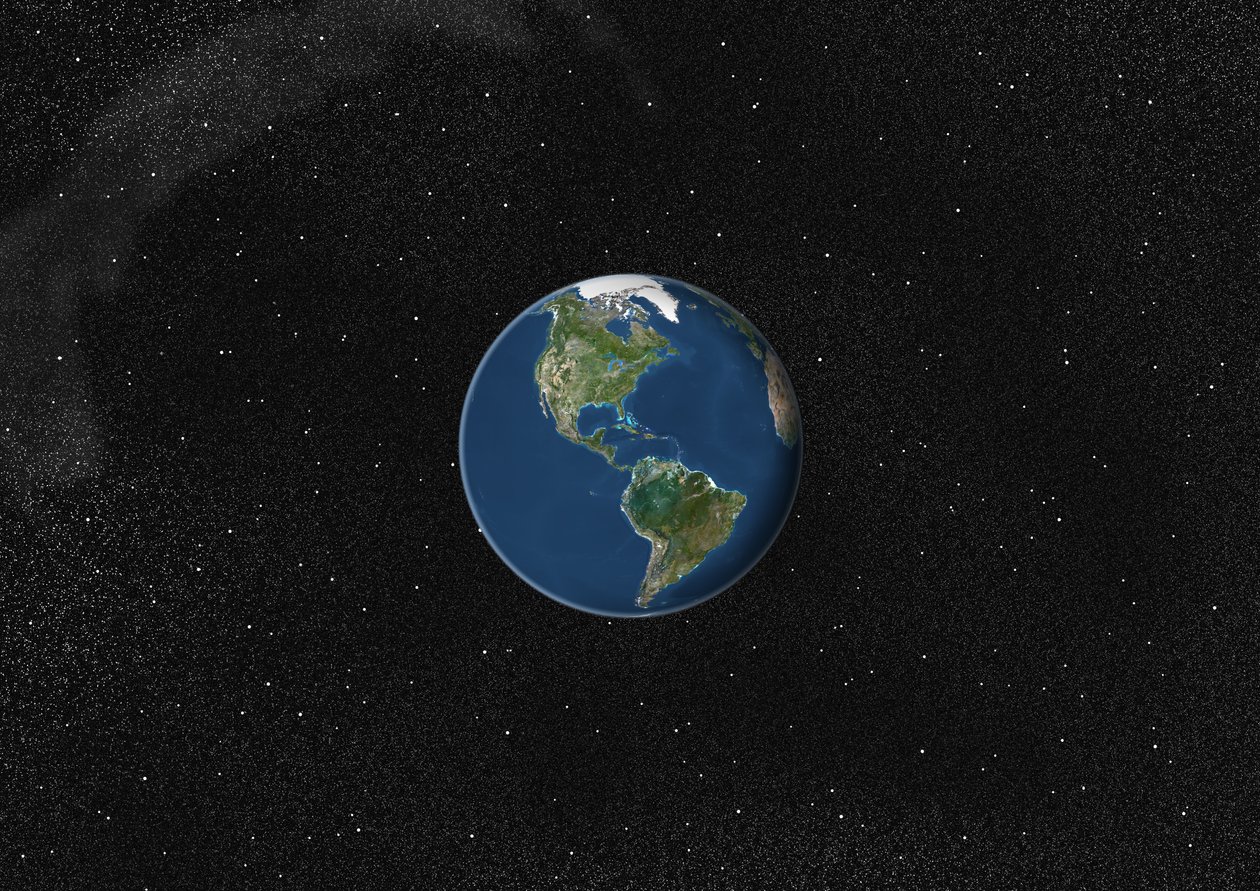 Zeměkoule Střed Na Ameriku, True Color Satelitní Snímek od Unknown