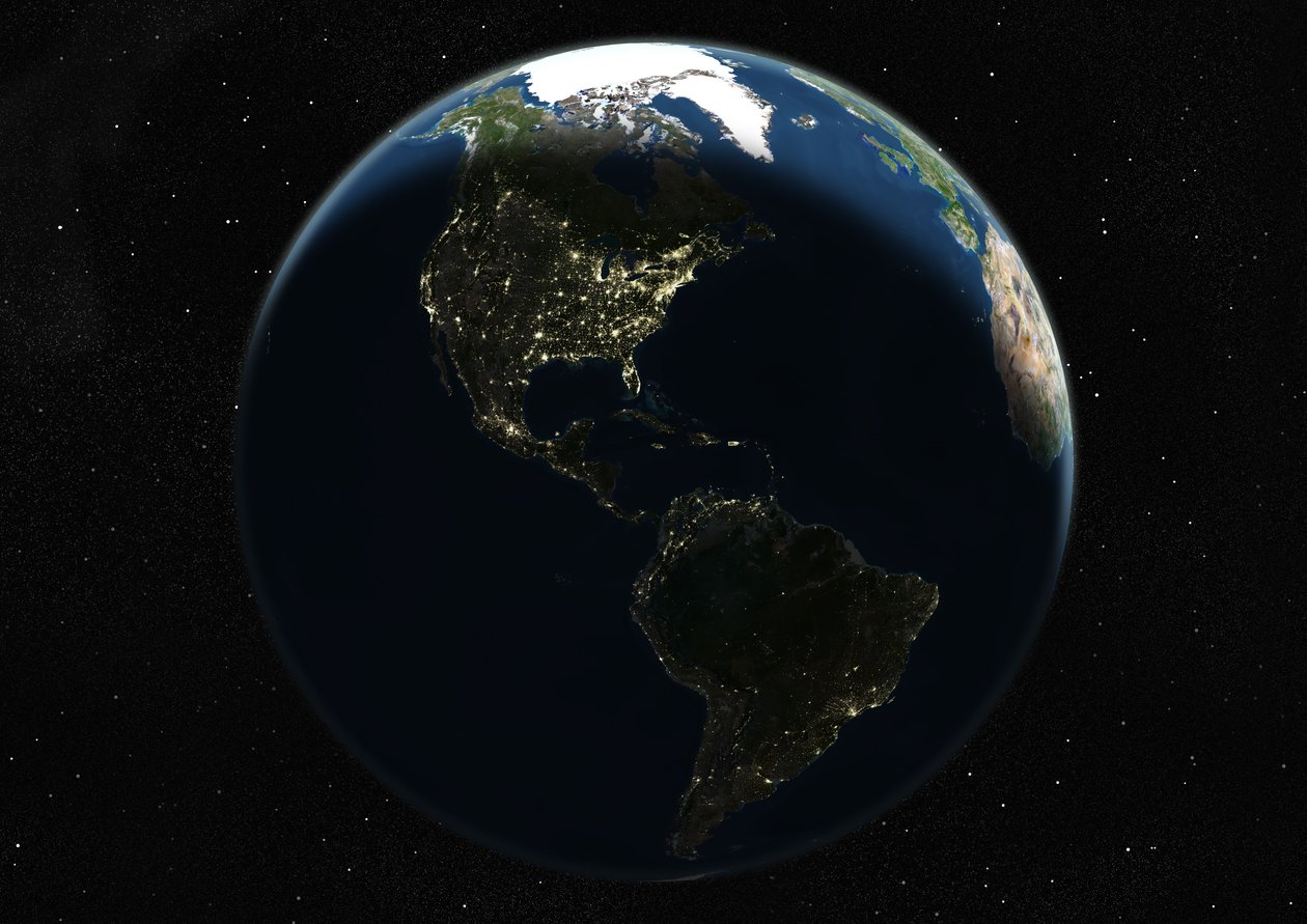 Zeměkoule Střed Na Ameriku, True Color Satelitní Snímek od Unknown