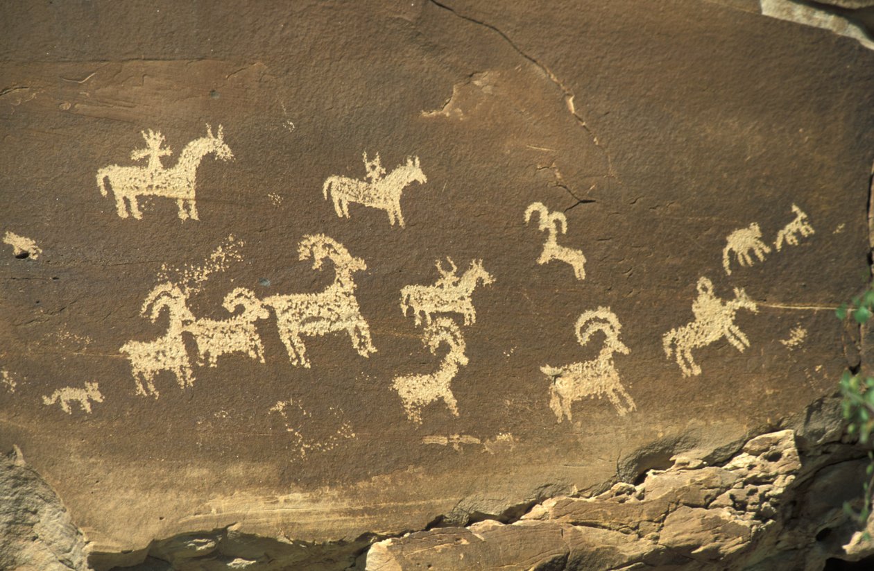Indiánské graffito, národní park Arches, Utah, Spojené státy americké, Severní Amerika od Unknown