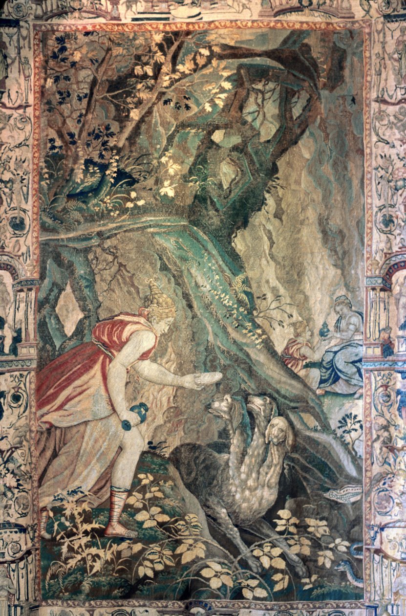 Indre & Loire N * 030 - Chateau dAzay-le-Rideau - Pokoj N * 9 - Tapiserie: Historie psychiky od Unknown