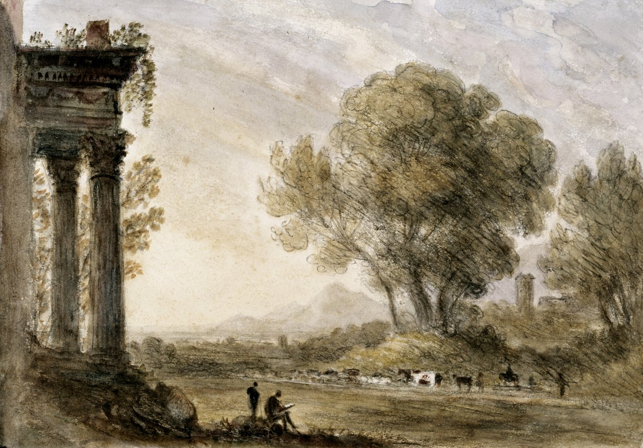 Krajina ve stylu Claude od Williama Crotche, 1838. od Unknown