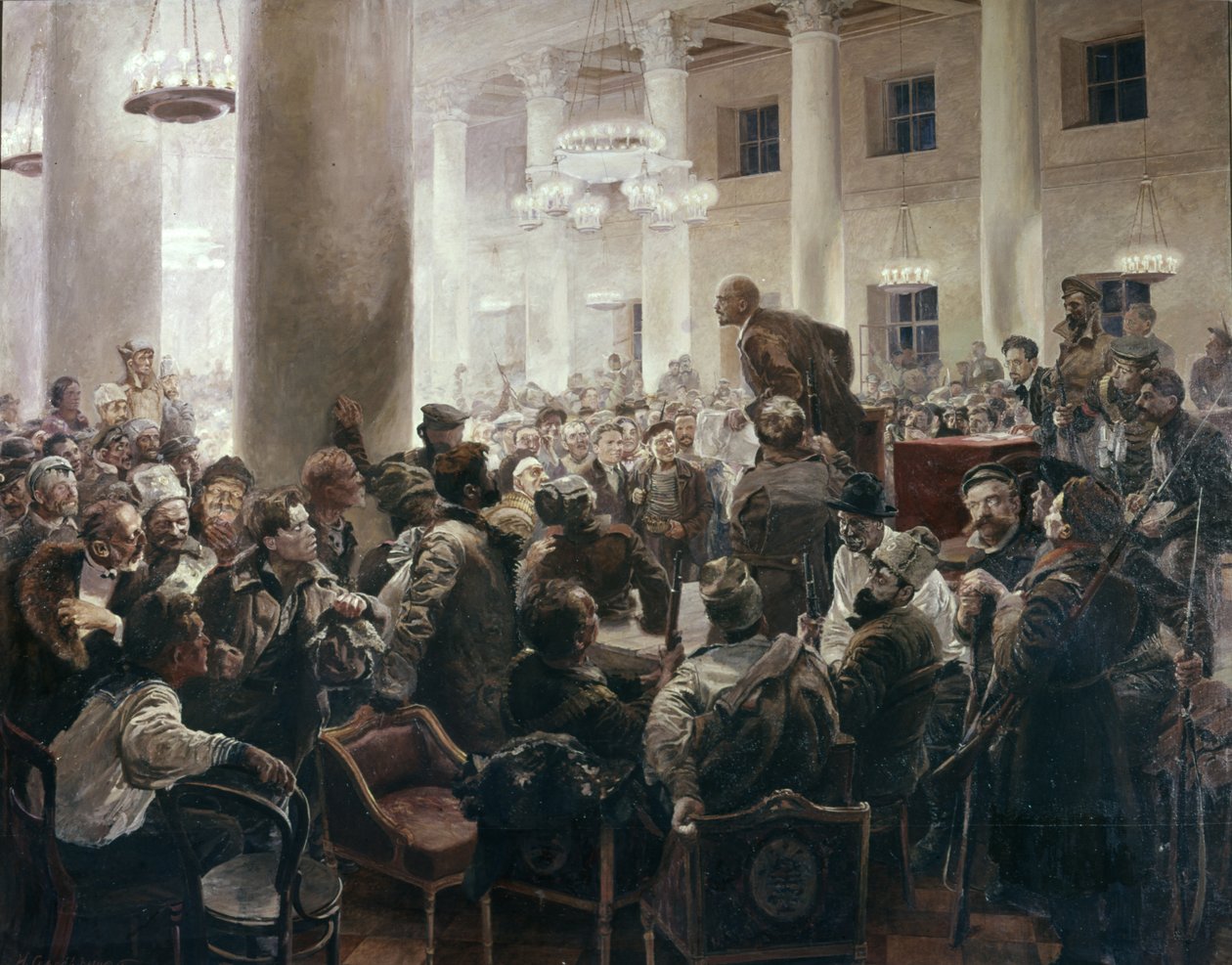 Lenin Vystoupení na Všesvazovém ruském sjezdu sovětů od I, A, Serebryany, Centrální Leninovo muzeum, Leningrad, Setkání V, I, Lenina s N, K, Krupskoy. od Unknown