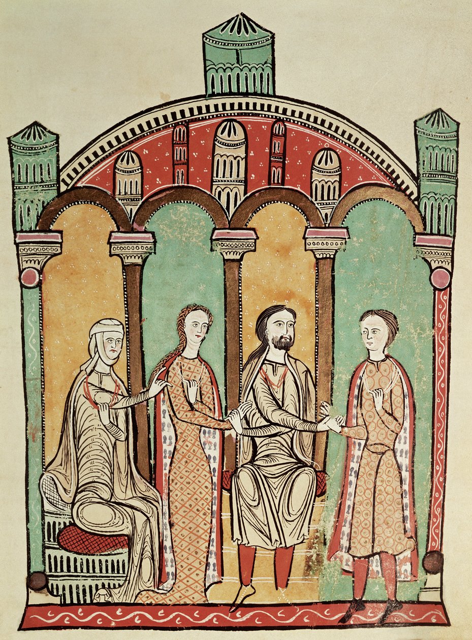 Liber Feudorum: svatební scéna (Anon), Španělská škola 12. století od Unknown