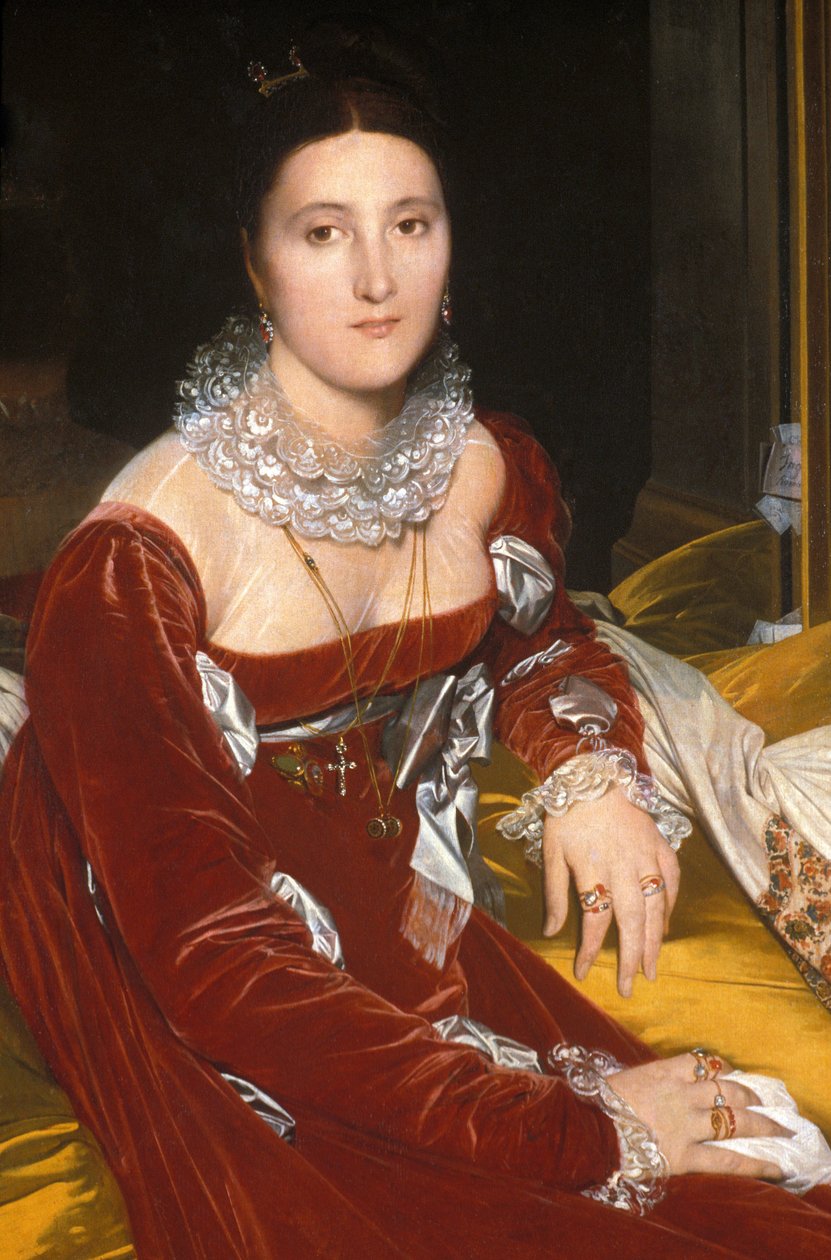 Loire Atlantique N* 096 - reference Daf N* 900820368 - NantesMusee des Beaux Arts - "" Madame de Senonnes"" (Marie Genevieve Marguerite Marcoz, vikomt ze Senonnes, 1783-1828) - Jean Auguste Domin od Unknown