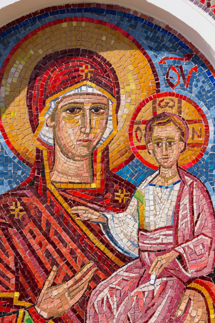 Mozaika Panny Marie s dítětem v Manastir Ostrog, Černá Hora od Unknown
