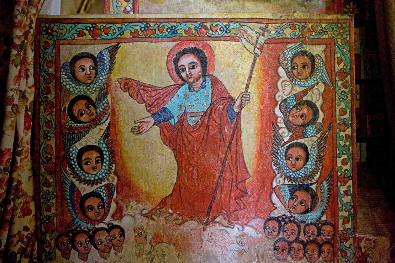 Křesťanská církev Narga Selassie, ostrov Dek, jezero Tana, region Gondar, Etiopie, Afrika od Unknown