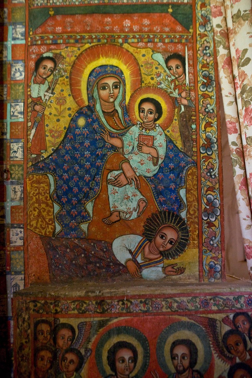 Křesťanská církev Narga Selassie, ostrov Dek, jezero Tana, region Gondar, Etiopie, Afrika od Unknown