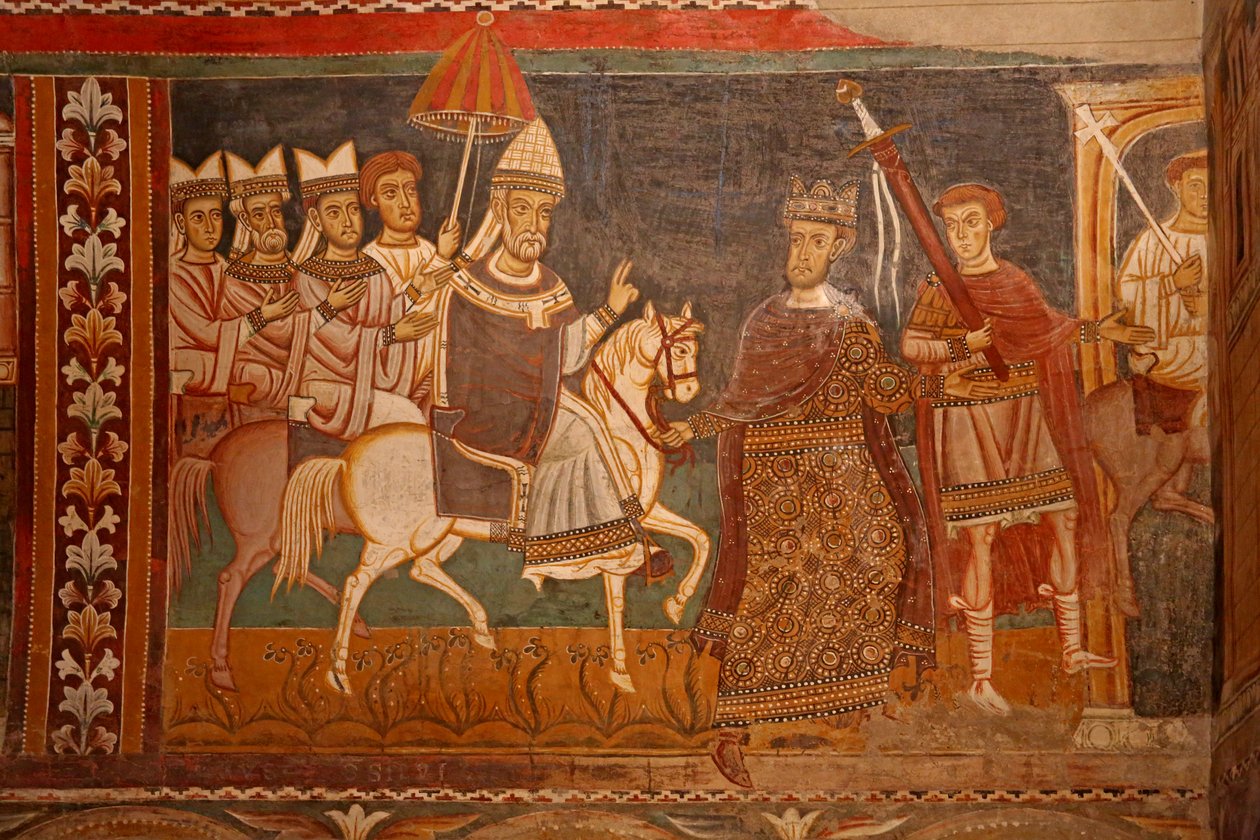 Papež Sylester se vrací: Scéna ze života císaře Konstantina a svatého Silvestra od Unknown