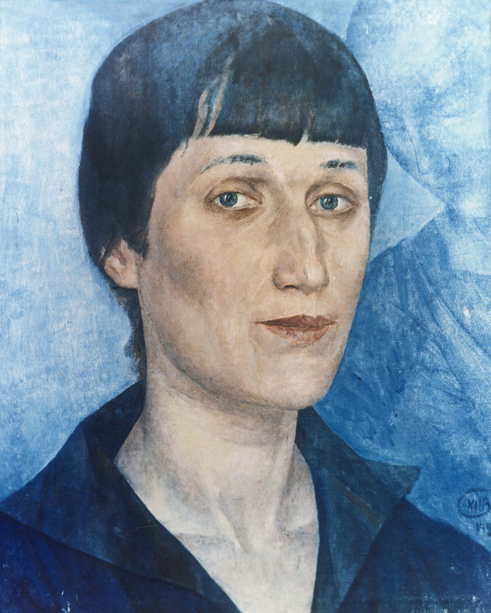 Portrét ruské básnířky Anny Achmatovové (1888-1966) od Petrova-Vodkina, 1922. od Unknown