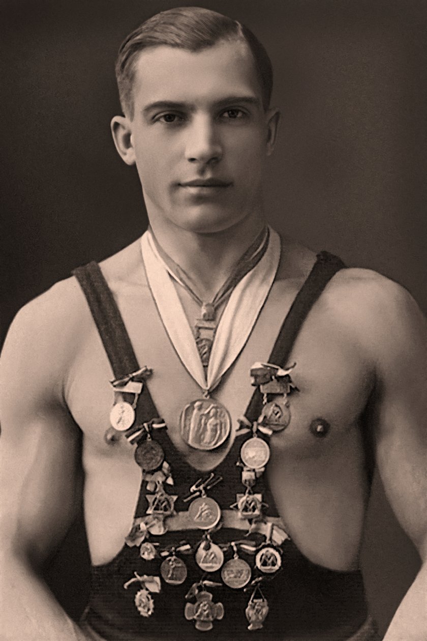 Portrét zápasníka kolem roku 1920 od Unknown