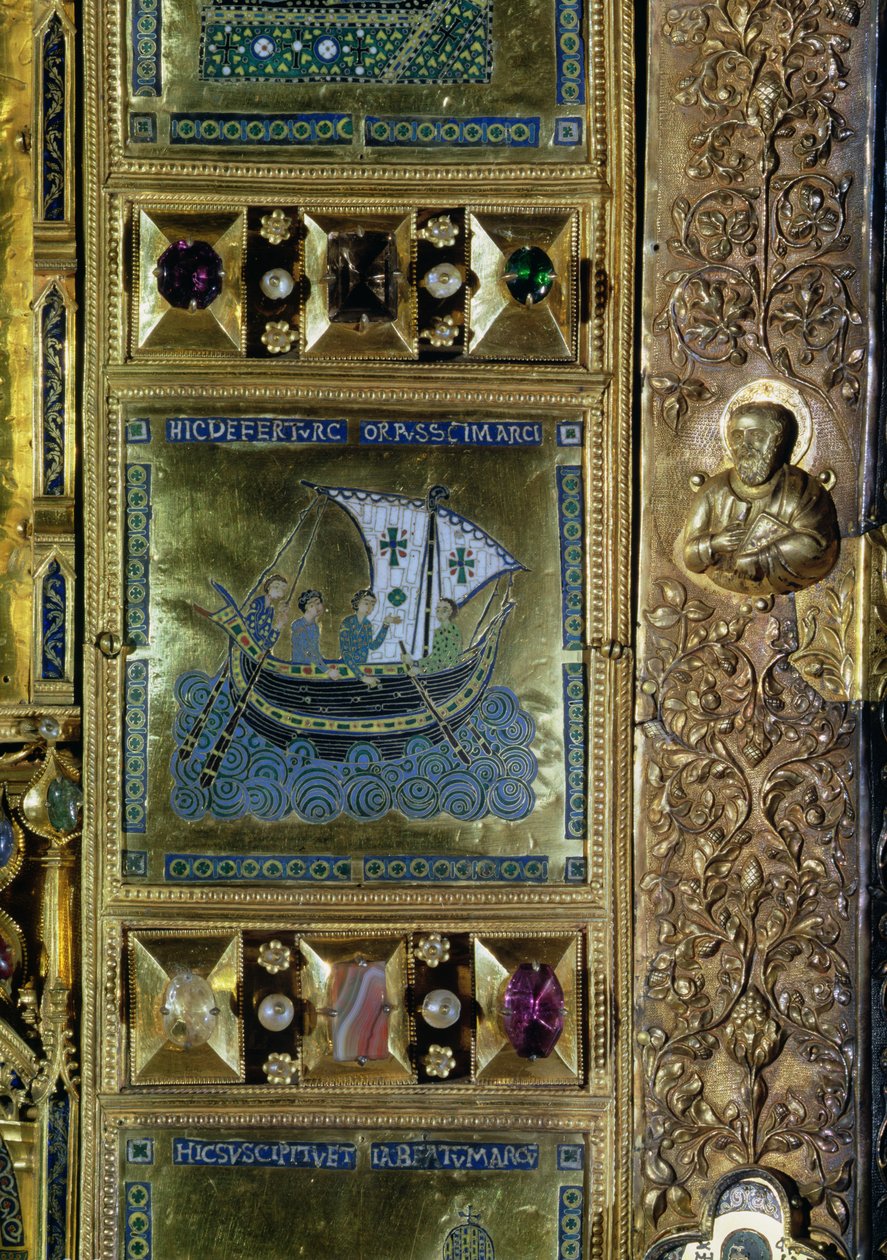 Sídliště těla svatého Marka, smaltovaný panel z Pala dOro, bazilika San Marco, 10.-12. od Unknown