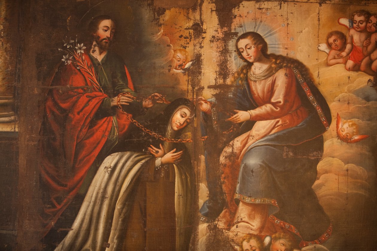 Španělský Koloniální Obraz Panny Marie od Unknown