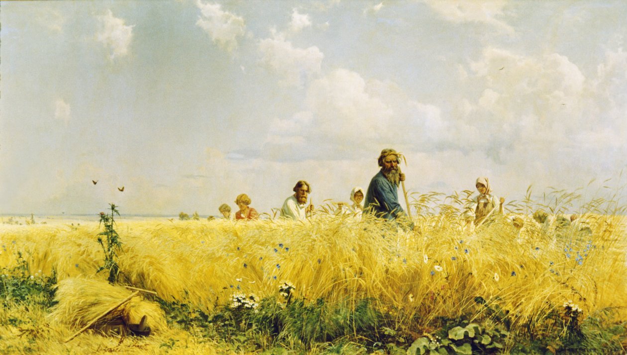 Sekačky a obraz nevolníků od Grigorije Miasoyedova, 1887. od Unknown