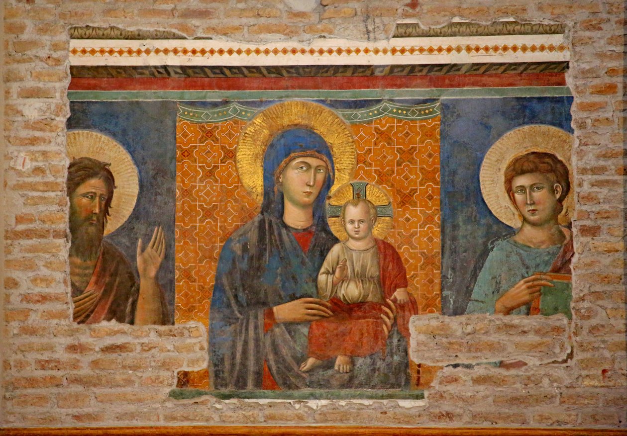 Panna a dítě se svatým Janem Křtitelem a svatým Janem, v kapli Saint Pasqual Baylon od Unknown