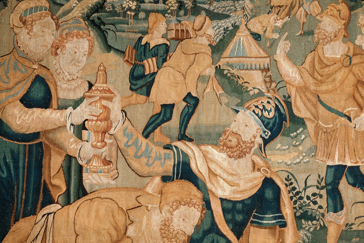Toul (oddělení 54), městské muzeum, detail Tapestry du Nord (16. století). od Unknown