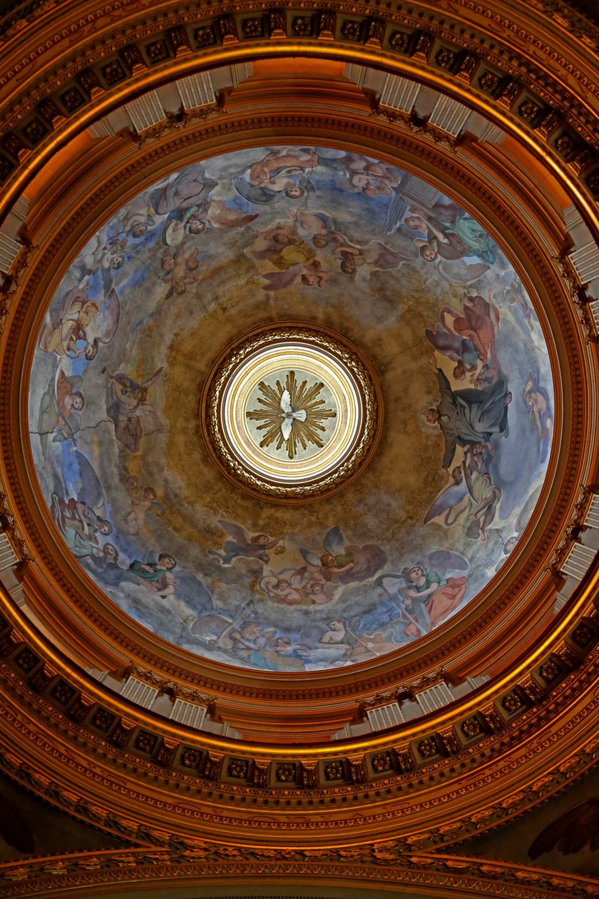 Pohled na kopuli, Santi Giovanni e Paolo, Řím, Itálie od Unknown