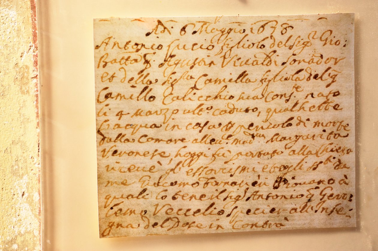 Vivaldiho křestní list od Unknown
