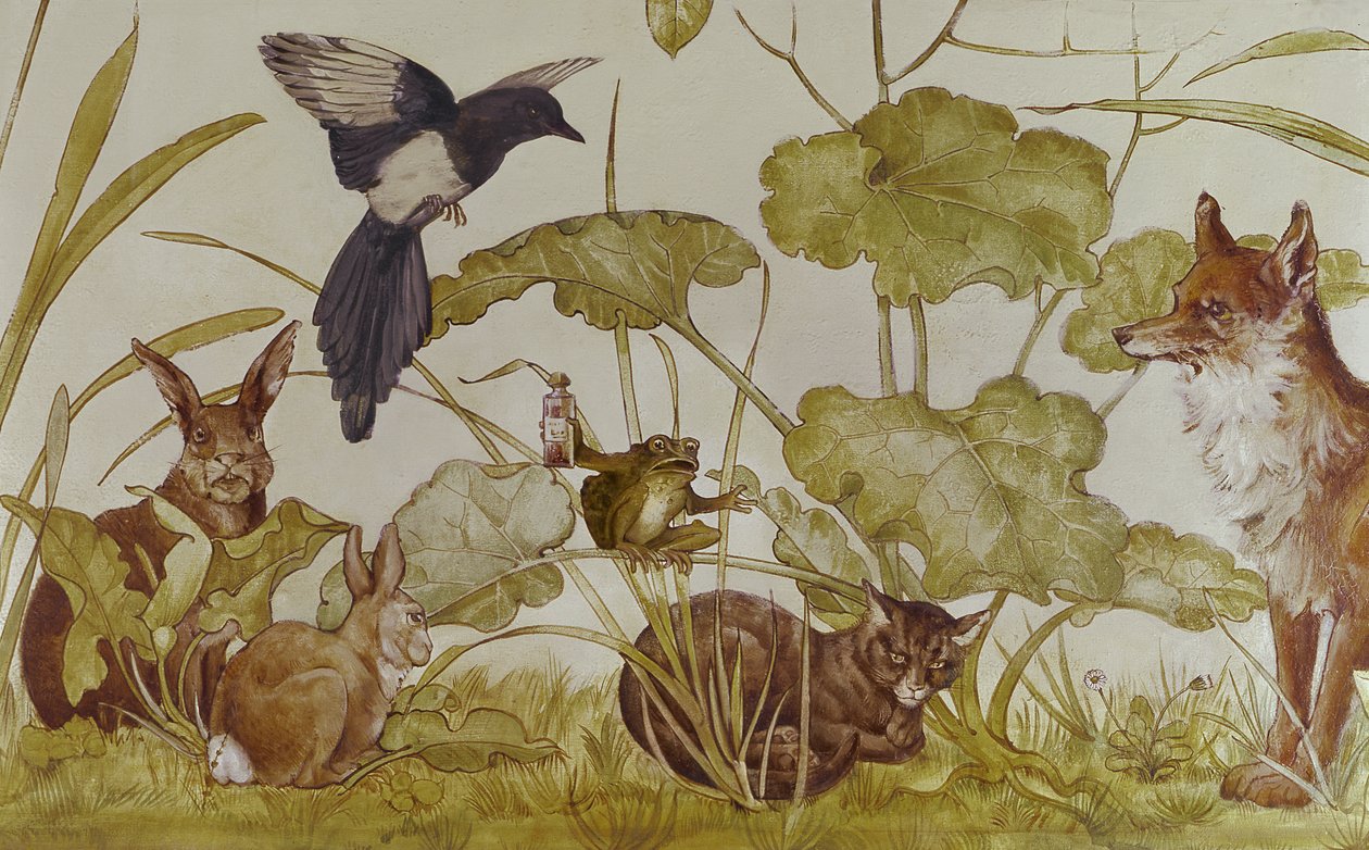 Tapeta v salonu zobrazující Aesops Fables, Castell Coch, Jižní Wales od Unknown