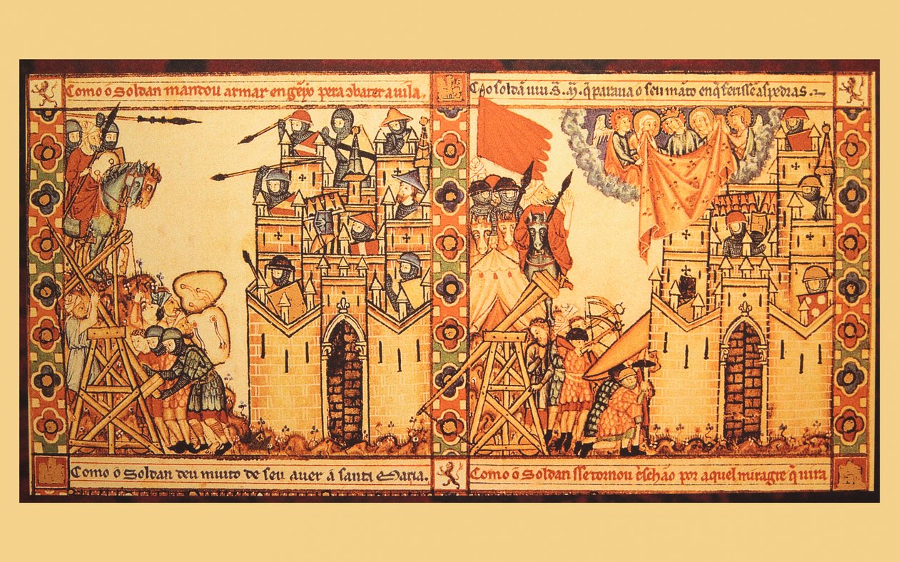 Zbraně používané při obléhání a obraně hradů ve 13. století od Unknown