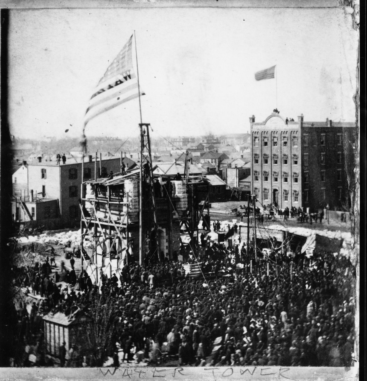 Položení základního kamene pro Chicago Water Tower, 25. března 1867 od American Photographer