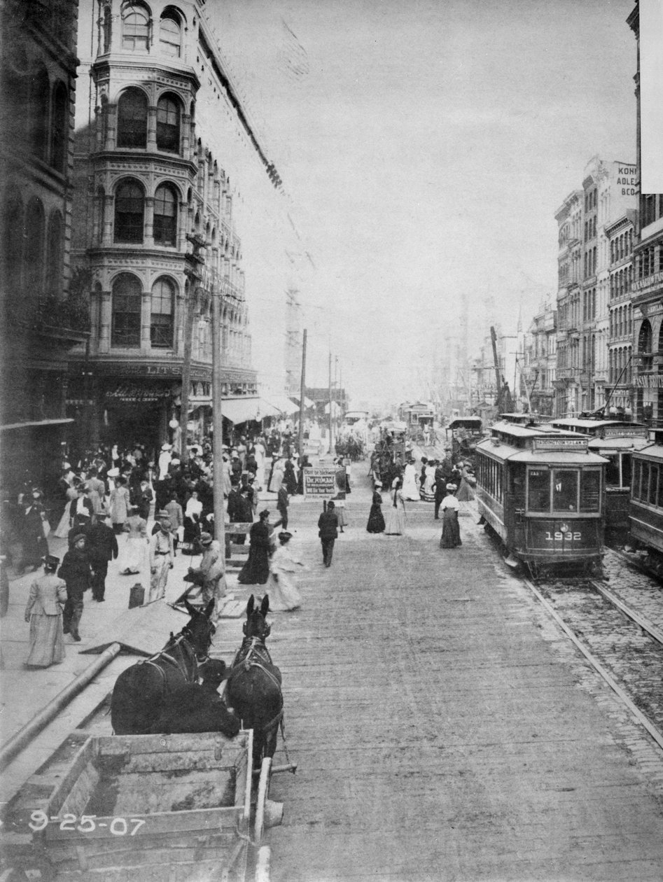 Market Street při pohledu na východ od 7th Street, Philadelphia, 1907 od American Photographer