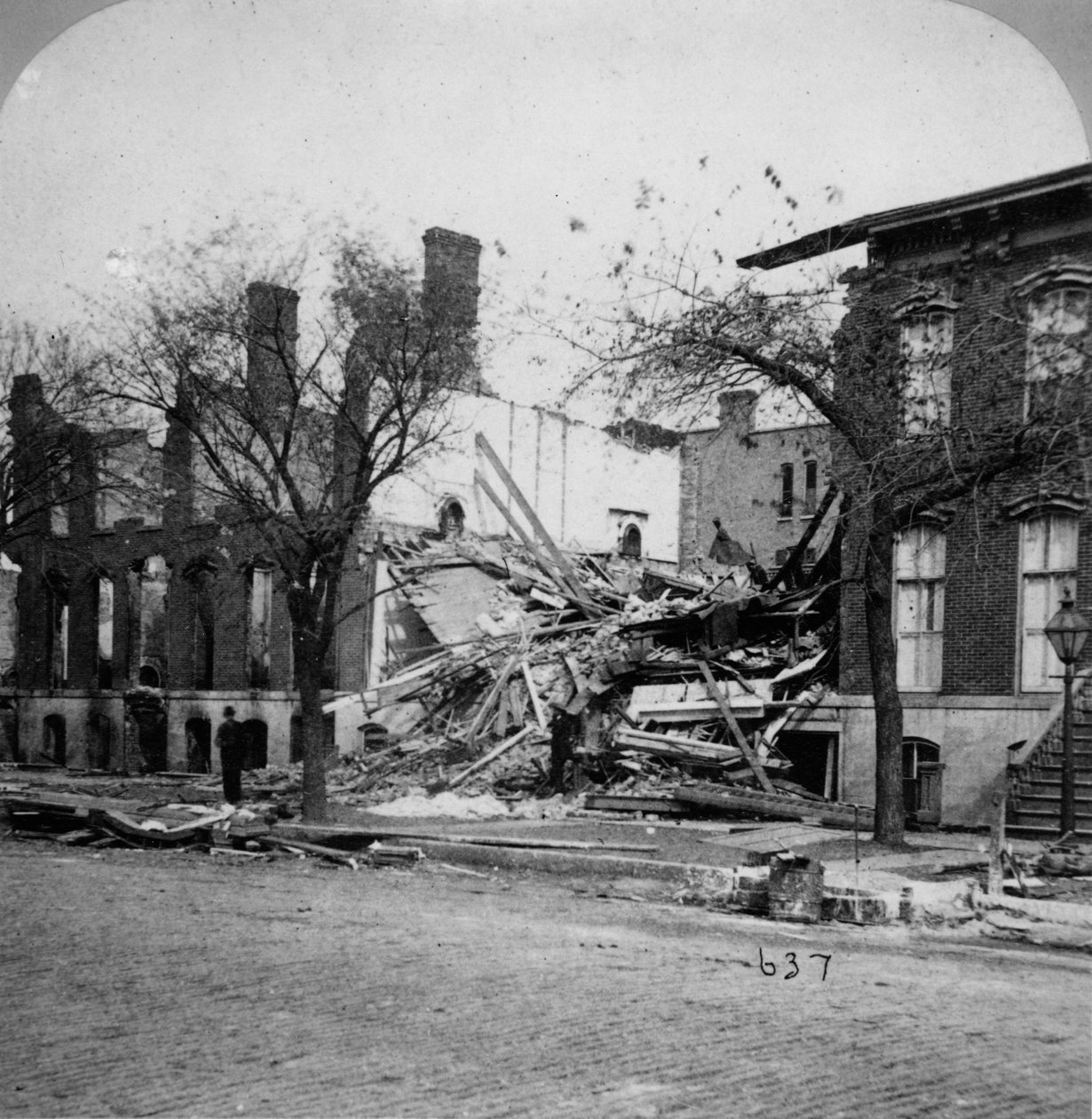 Jižní hranice požáru v Chicagu z roku 1871, 1871 od American Photographer