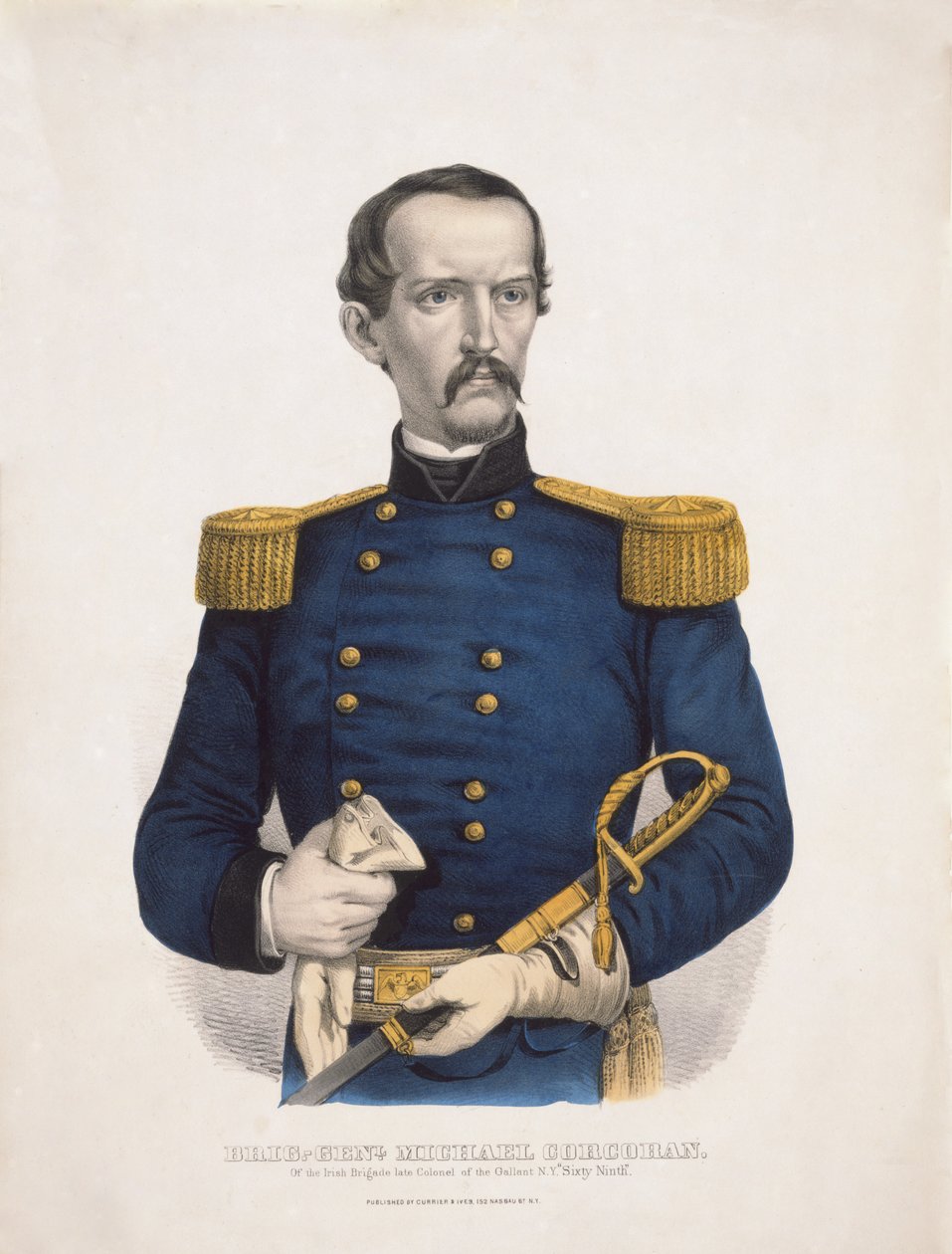 brig.-genl. Michael Corcoran - z Irish Brigade pozdní plukovník galantského N.Y. Sixty Devěta, hospoda. 1860 od American School