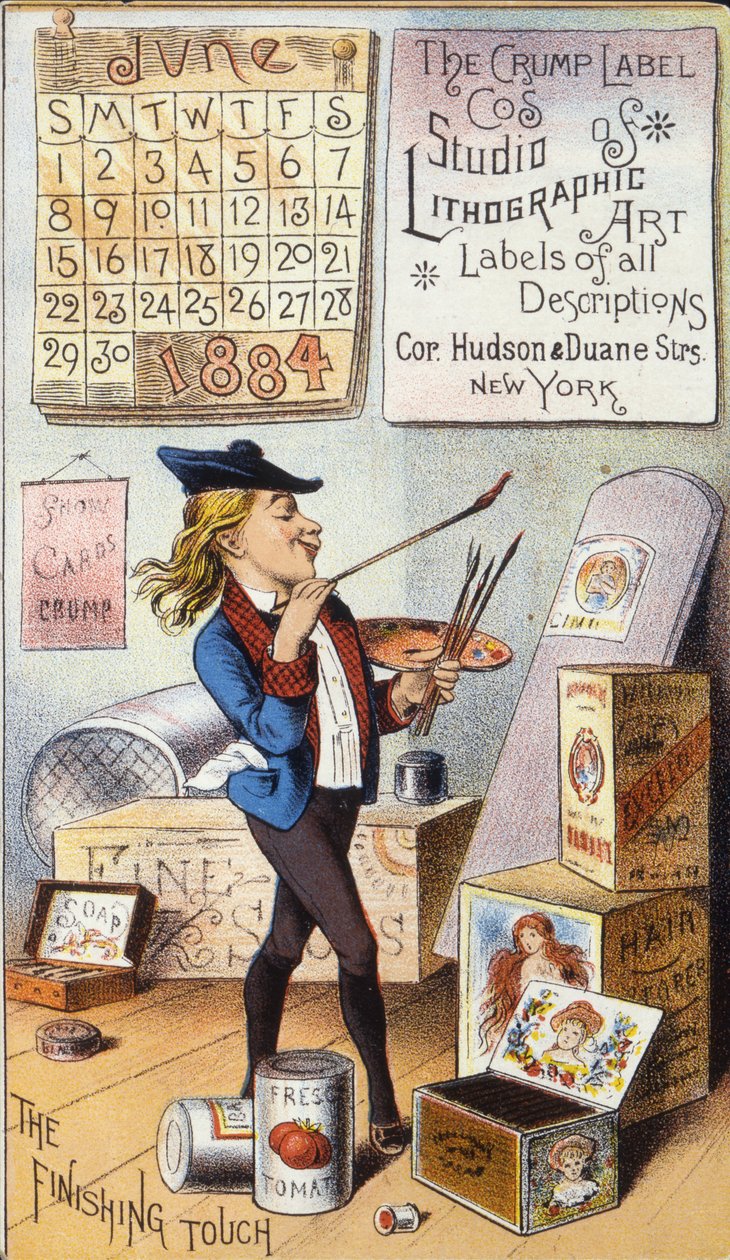 Crump Label Co.s Studio Lithographic Art, 1884 (barevné lito [vizitka]) od American School