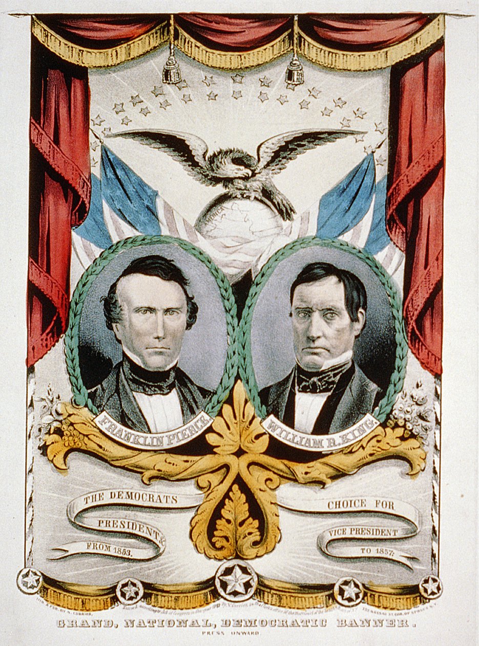 Prapor demokratické prezidentské kampaně, 1852 od American School