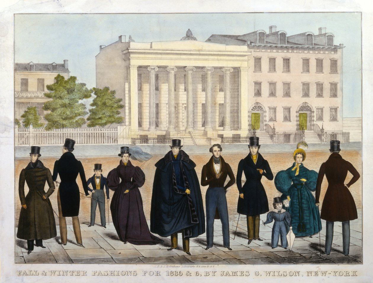 Podzimní a zimní móda pro roky 1835 a 1836, James G. Wilson, New York, 1835-36 od American School