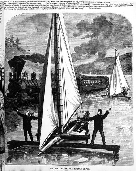 Ledové plavby na řece Hudson, 1872 od American School